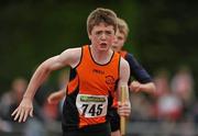 25 July 2010; Michael Quinnigan, Nenagh Olympic, in action in the U-14 Boy's 4 x 100m final, during the Woodie's DIY Juvenile Track and Field Championships. Tullamore Harriers Stadium, Tullamore, Co. Offaly. Picture credit: Barry Cregg / SPORTSFILE
