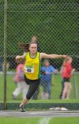 24 July 2010; Hannah O' Sullivan, Gneeveguilla, in action during the U-16 Girl's Discus at the Woodie's DIY Juvenile Track and Field Championships. Tullamore Harriers Stadium, Tullamore, Co. Offaly. Picture credit: Barry Cregg / SPORTSFILE