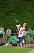 24 July 2010; Jennifer Bohanna, D.M.P., in action during the U -15 Girl's Javelin at the Woodie's DIY Juvenile Track and Field Championships. Tullamore Harriers Stadium, Tullamore, Co. Offaly. Picture credit: Barry Cregg / SPORTSFILE