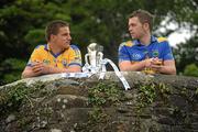 26 July 2010; Tipperary captain Padraic Maher, right, and John Conlon, Clare captain, met halfway on the bridge at Killaloe, Co. Clare and Ballina, Co. Tipperary, ahead of Wednesday night’s Bord Gáis Energy Munster GAA Hurling U-21 Final. Tipperary will look to upset current Munster and All-Ireland champions Clare on home turf at Semple Stadium, where throw in is at 7.30pm. Killaloe, Co. Clare. Picture credit: David Maher / SPORTSFILE