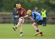 19 June 2016; Luke Walsh of St. Oliver Plunkett Eoghan Ruadh, Dublin, in action against Eric Tuohy of Oranmore-Maree, Galway, during the John West Féile na nGael Division Three Final at Leahy Park in Waller's-Lot, Co Tipperary. Photo by Matt Browne/Sportsfile