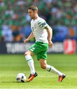 18 June 2016; Robbie Brady of Republic of Ireland during the UEFA Euro 2016 Group E match between Belgium and Republic of Ireland at Nouveau Stade de Bordeaux in Bordeaux, France. Photo by Stephen McCarthy/Sportsfile