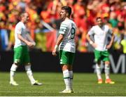 18 June 2016; Shane Long of Republic of Ireland reacts after conceeding a goal during the UEFA Euro 2016 Group E match between Belgium and Republic of Ireland at Nouveau Stade de Bordeaux in Bordeaux, France. Photo by Stephen McCarthy/Sportsfile