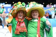 18 June 2016; Republic of Irealnd supporters Frankie Moran, from Killybegs, Donegal, left, and Bobby Cunningham, from Kilcar, Donegal, during the UEFA Euro 2016 Group E match between Belgium and Republic of Ireland at Nouveau Stade de Bordeaux in Bordeaux, France. Photo by Stephen McCarthy/Sportsfile