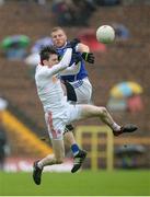 19 June 2016; Rory Brennan of Tyrone in action against James McEnroe of Cavan during the Ulster GAA Football Senior Championship Semi-Final match between Tyrone and Cavan at St Tiernach's Park in Clones, Co Monaghan. Photo by Oliver McVeigh/Sportsfile