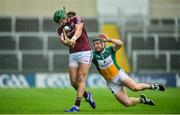 19 June 2016; Niall Burke of Galway in action against Sean Ryan of Offaly during the Leinster GAA Hurling Senior Championship Semi-Final match between Galway and Offaly at O'Moore Park in Portlaoise, Co Laois. Photo by Cody Glenn/Sportsfile