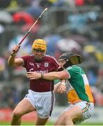 19 June 2016; Davey Glennon of Galway in action against Sean Ryan of Galway during the match between Galway and Offaly at O'Moore Park in Portlaoise, Co Laois. Photo by Cody Glenn/Sportsfile