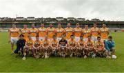 19 June 2016; The Antrim squad prior to the Ulster GAA Hurling Senior Championship Semi-Final match between Derry and Antrim at the Athletic Grounds in Armagh. Photo by Piaras Ó Mídheach/Sportsfile