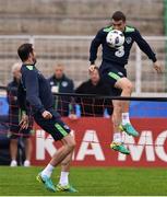 20 June 2016; John O'Shea and Seamus Coleman of Republic of Ireland during squad training at Versailles in Paris, France. Photo by David Maher/Sportsfile