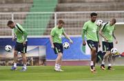 20 June 2016; Cyrus Christie with from left, Richard Keogh, Stephen Quinn and James McClean of Republic of Ireland during squad training at Versailles in Paris, France. Photo by David Maher/Sportsfile
