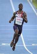 27 July 2010; Dwain Chambers of Great Britain wins his heat of the Men's 100m in a time of 10.21 sec. 20th European Athletics Championships, Montjuïc Olympic Stadium, Barcelona, Spain. Picture credit: Brendan Moran / SPORTSFILE