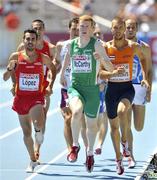 28 July 2010; Ireland's David McCarthy holds his racing line before being pushed by Robert Lathouwers of the Netherlands which resulted in the Dutchman being disqualified from their heat of the Men's 800m and McCarthy finishing in 6th in a time of 1:49.53 and qualifying for the semi-finals. 20th European Athletics Championships Montjuïc Olympic Stadium, Barcelona, Spain. Picture credit: Brendan Moran / SPORTSFILE