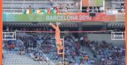 28 July 2010; Ireland's Tori Pena attempts to clear 4.25m during her qualifying round of the Women's Pole Vault. 20th European Athletics Championships Montjuïc Olympic Stadium, Barcelona, Spain. Picture credit: Brendan Moran / SPORTSFILE