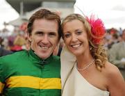 28 July 2010; Winning jockey Tony McCoy with his wife Chanelle after winning the www.thetote.com Galway Plate, Steeplechase Handicap, Grade A, on Finger Onthe Pulse. Galway Racing Festival 2010, Ballybrit, Galway. Picture credit: Ray McManus / SPORTSFILE