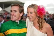 28 July 2010; Winning jockey Tony McCoy with his wife Chanelle after winning the www.thetote.com Galway Plate, Steeplechase Handicap, Grade A, on  Finger Onthe Pulse. Galway Racing Festival 2010, Ballybrit, Galway. Picture credit: Ray McManus / SPORTSFILE