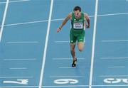 28 July 2010; Ireland's David Gillick crosses the line to win his semi-final of the Men's 400m in a time of 44.79 sec and qualify for the final. 20th European Athletics Championships Montjuïc Olympic Stadium, Barcelona, Spain. Picture credit: Brendan Moran / SPORTSFILE