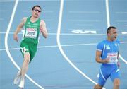 28 July 2010; Ireland's Jason Smyth after finishing 4th in a time of 10.46 sec during his semi-final of the Men's 100m but failing to make the final. 20th European Athletics Championships Montjuïc Olympic Stadium, Barcelona, Spain. Picture credit: Brendan Moran / SPORTSFILE