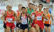 28 July 2010; Ireland's Thomas Chamney, centre, in action during his semi-final of the Men's 1500m where he finished in 9th place in a time of 3:43.60 and failed to make the final. 20th European Athletics Championships Montjuïc Olympic Stadium, Barcelona, Spain. Picture credit: Brendan Moran / SPORTSFILE