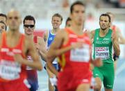 28 July 2010; Ireland's Thomas Chamney, right, casts an eye across his competitors as he runs towards the finishline during his semi-final of the Men's 1500m where he finished in 9th place in a time of 3:43.60 and failed to make the final. 20th European Athletics Championships Montjuïc Olympic Stadium, Barcelona, Spain. Picture credit: Brendan Moran / SPORTSFILE