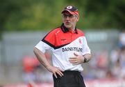 18 July 2010; Tyrone manager Mickey Harte reacts on the sideline. Ulster GAA Football Senior Championship Final, Monaghan v Tyrone, St Tighearnach's Park, Clones, Co. Monaghan. Picture credit: Oliver McVeigh / SPORTSFILE