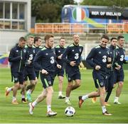 20 June 2016; Stephen Quinn and Robbie Brady of Republic of Ireland during squad training at Versailles in Paris, France. Photo by David Maher/Sportsfile