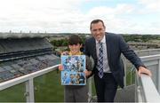 20 June 2016; Pictured at the Allianz Cumann na mBunscoll finals are Allianz ‘Follow the Dubs’ 2016 winner, Corey Tighe and Allianz Ireland’s, and former Dublin footballer Ciarán Whelan. As part of Corey’s prize, he has won a tour of the Skyline in Croke Park for his whole class in St. Mhearnóg, Portmarnock. Allianz Cumann na mBunscol Finals at Croke Park in Dublin. Photo by Piaras Ó Mídheach/Sportsfile