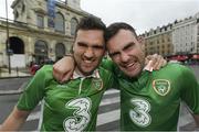 21 June 2016; Republic of Ireland supporters Paul, left, and George Sweeney, from Castlebar, Co. Mayo, at UEFA Euro 2016 in Lille, France. Photo by Stephen McCarthy/Sportsfile
