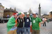 21 June 2016; Republic of Ireland supporters, left to right, Gary Naughton, Anthon Donnelly, Luke Donnelly, and David Donnelly, from Rahara, Co. Roscommon, at UEFA Euro 2016 in Lille, France. Photo by Stephen McCarthy/Sportsfile