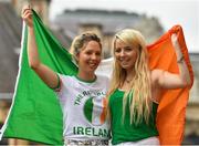 21 June 2016; Republic of Ireland supporters and siblings Aoife, left, and Shauna Quinn, from Dunmore, Co Galway, at UEFA Euro 2016 in Lille, France. Photo by Stephen McCarthy/Sportsfile