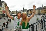 21 June 2016; Republic of Ireland supporters and siblings Aoife, left, and Shauna Quinn, from Dunmore, Co Galway, at UEFA Euro 2016 in Lille, France. Photo by Stephen McCarthy/Sportsfile