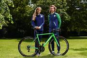 21 June 2016; Irish Triathlon athletes Aileen Reid and Bryan Keane ahead of Rio 2016 Olympic Games, at St Stephen's Green, Dublin. Photo by Sportsfile