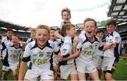 21 June 2016; Players from Scoil San Treasa, Mount Merrion, Dublin,  celebrate following the Corn Herald match between St Colmcilles Senior National School and Scoil San Treasa during the Allianz Cumann na mBunscol Finals at Croke Park in Dublin. Photo by Sam Barnes/SPORTSFILE