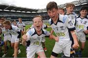 21 June 2016; Tommy Butler and Eoin Keys of Scoil San Treasa, Mount Merrion, Dublin, celebrate following the Corn Herald match between St Colmcilles Senior National School and Scoil San Treasa during the Allianz Cumann na mBunscol Finals at Croke Park in Dublin. Photo by Sam Barnes/SPORTSFILE