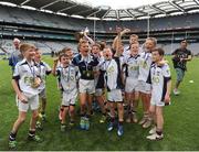 21 June 2016; Players from Scoil San Treasa celebrate with the cup following the Corn Herald match between St Colmcilles Senior National School and Scoil San Treasa during the Allianz Cumann na mBunscol Finals at Croke Park in Dublin. Photo by Sam Barnes/SPORTSFILE