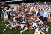 21 June 2016; Former Dublin footballer and Allianz Ireland representative Ciaran Whelan, celebrates with players from Scoil San Treasa, Mount Merrion, following the Corn Herald match between St Colmcilles Senior National School and Scoil San Treasa during the Allianz Cumann na mBunscol Finals at Croke Park in Dublin. Photo by Sam Barnes/SPORTSFILE
