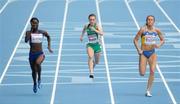 30 July 2010; Ireland's Niamh Whelan in action alongside Myriam Soumare, left, of France, and heat winner Yelizaveta Bryzhina, of the Ukraine, during the her heat of the Women's 200m where she finished in 4th in an time of 23.78 sec and qualified for the semi-final. 20th European Athletics Championships Montjuïc Olympic Stadium, Barcelona, Spain. Picture credit: Brendan Moran / SPORTSFILE