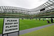 30 July 2010; The Connacht/Munster players they make their way out for an open training session ahead of their combined provinces match against Leinster/Ulster to mark the opening of the new Aviva Stadium on Saturday. Aviva Stadium, Lansdowne Road, Dublin. Picture credit: Brian Lawless / SPORTSFILE