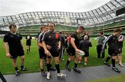 30 July 2010; The Connacht/Munster players make their way from the pitch after an open training session ahead of their combined provinces match against Leinster/Ulster to mark the opening of the new Aviva Stadium on Saturday. Aviva Stadium, Lansdowne Road, Dublin. Picture credit: Brian Lawless / SPORTSFILE