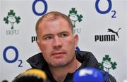 30 July 2010; Leinster/Ulster coach Colin McEntee, during an O2 Challenge media conference, ahead of tommorrow's historic first game in the Aviva Stadium between a Leinster/Ulster selection and a Connacht/Munster selection. Aviva Stadium, Lansdowne Road, Dublin. Picture credit: Brian Lawless / SPORTSFILE