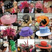 29 July 2010; A composite photo of racegoers in hats on Ladies' Day at the Galway Races including Annmarie O'Leary, from Camp, Tralee, Co. Kerry, top right, winner of Anthony Ryan's Best Dressed Lady competition wearing a Carol Kennelly hat. Galway Racing Festival 2010, Ballybrit, Galway. Picture credit: Ray McManus / SPORTSFILE