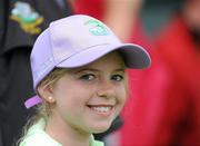 30 July 2010; 10-year-old Sarah Livesey, from Carrigaline, Co. Cork, wearing her purple baseball cap in support of Purple Day at the 3 Irish Open in aid of the Make-A-Wish Foundation. Special purple caps were on sale today with all proceeds going to the Make-A-Wish Foundation, the chosen charity of this year's 3 Irish Open. Killeen Course, Killarney Golf & Fishing Club, Killarney, Co. Kerry. Picture credit: Matt Browne / SPORTSFILE