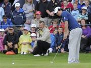 30 July 2010; Rory Mcllroy watches his putt on the 18th green. 3 Irish Open Golf Championship, Killeen Course, Killarney Golf & Fishing Club, Killarney, Co. Kerry. Picture credit: Matt Browne / SPORTSFILE