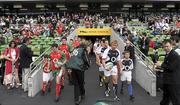 31 July 2010; The teams make their way on to the pitch before the start of the game. Combined Provinces Match, Leinster / Ulster v Munster / Connacht, Aviva Stadium, Lansdowne Road, Dublin. Photo by Sportsfile
