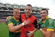 31 July 2010; Down players, from left, Brendan Coulter, Ambrose Rogers, and Ronan Murtagh, after the match. GAA Football All-Ireland Senior Championship Quarter-Final, Kerry v Down, Croke Park, Dublin. Picture credit: Brian Lawless / SPORTSFILE