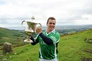 31 July 2010; Down goalkeeper Graham Clarke celebrates with cup after winning the 2010 M Donnelly Poc Fada na hÉireann. Annaverna Mountains, Dundalk, Co. Louth. Picture credit: Ray Lohan / SPORTSFILE