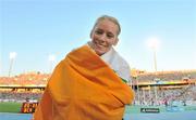 31 July 2010; Ireland's Derval O'Rourke celebrates after winning silver in the Women's 100m Hurdles Final in a national record time of 12.65 sec. 20th European Athletics Championships Montjuïc Olympic Stadium, Barcelona, Spain. Picture credit: Brendan Moran / SPORTSFILE