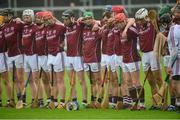 19 June 2016; Galway players during the national anthem ahead of the Leinster GAA Hurling Senior Championship Semi-Final match between Galway and Offaly at O'Moore Park in Portlaoise, Co Laois. Photo by Cody Glenn/Sportsfile