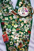 22 June 2016; A collection of Republic of Ireland pin badges during the UEFA Euro 2016 Group E match between Italy and Republic of Ireland at Stade Pierre-Mauroy in Lille, France. Photo by Stephen McCarthy / Sportsfile