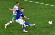 22 June 2016; Ciro Immobile of Italy attempts a shot on goal during the UEFA Euro 2016 Group E match between Italy and Republic of Ireland at Stade Pierre-Mauroy in Lille, France. Photo by Paul Mohan / Sportsfile