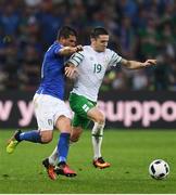 22 June 2016; Robbie Brady of Republic of Ireland in action against Stefano Sturaro of Italy during the UEFA Euro 2016 Group E match between Italy and Republic of Ireland at Stade Pierre-Mauroy in Lille, France. Photo by Stephen McCarthy / Sportsfile